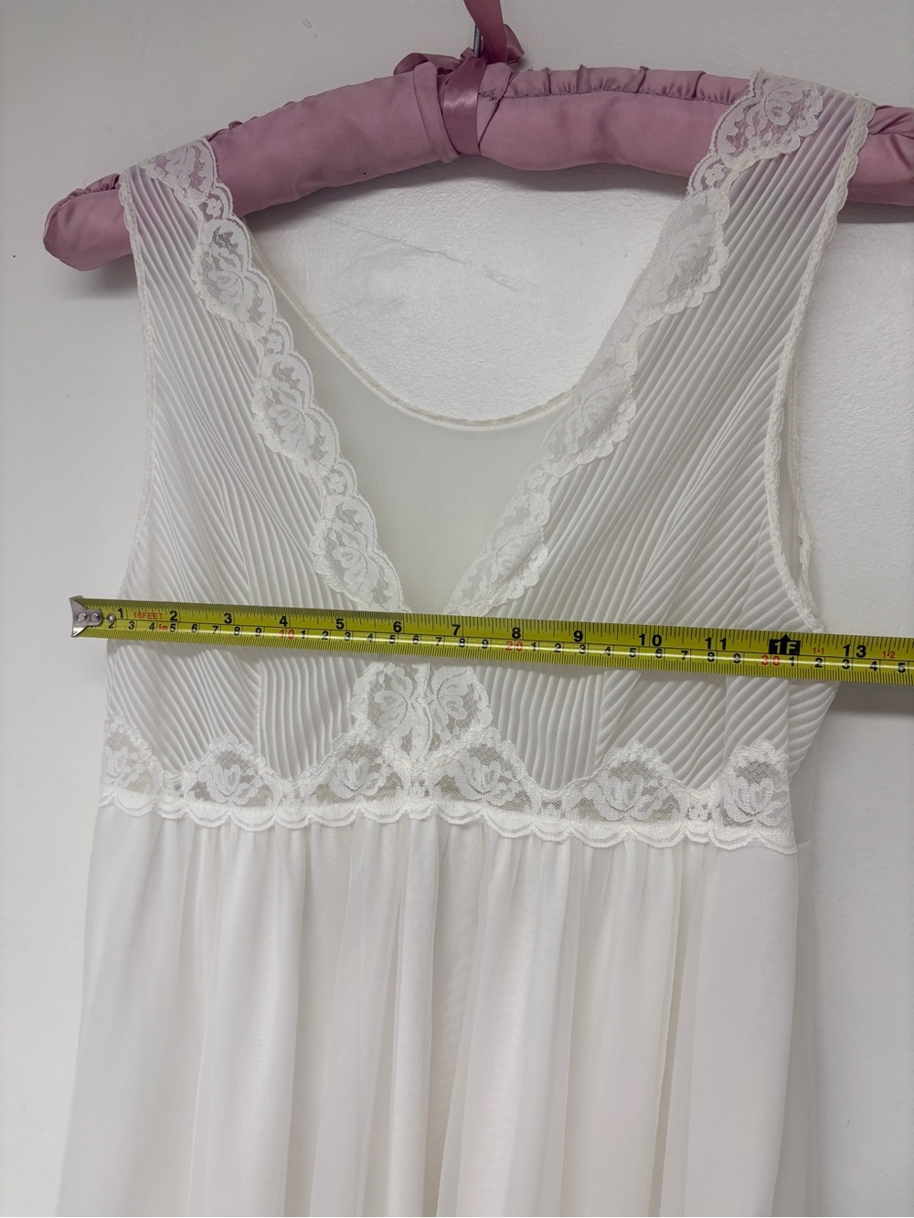 Vintage 1970s White Bridal Nightgown Sz M - Picture 4 of 5